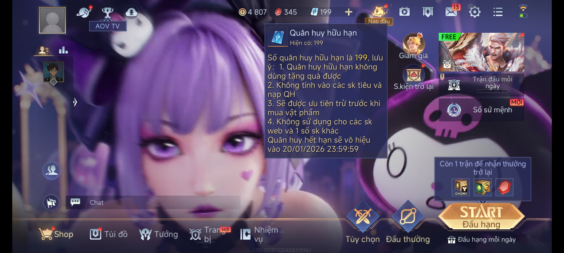 Acc reg 199 quân huy hữu hạn